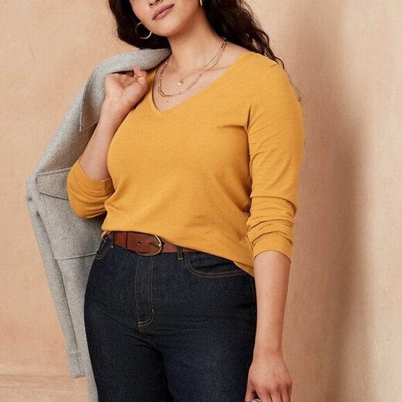 Eileen Fisher Linen Cotton Italian Yarn Orange V-Neck Sweater Size Large - Picture 1 of 16